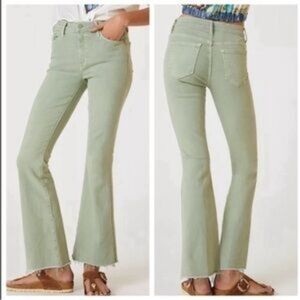 MOTHER Women's Flare Jeans in Light Green